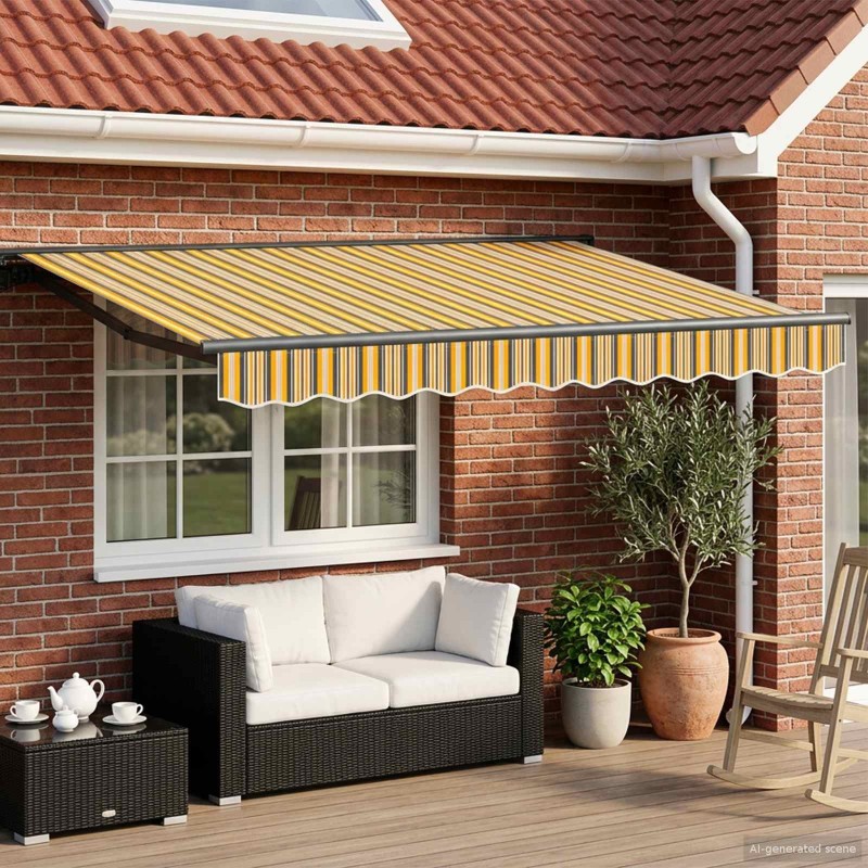 Auvent rétractable électrique 3,5 x 2,5 m 613947613947