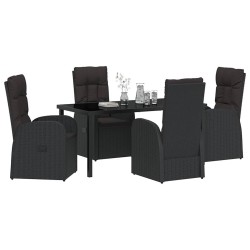 Ensemble de salle à manger pour jardin 5 pcs Noir polyrotin 613948613948