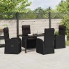 Ensemble de salle à manger pour jardin 5 pcs Noir polyrotin 613948613948