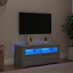 Meuble TV avec lumières LED Sonoma gris 90x35x40 cm 613949613949