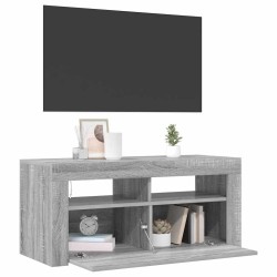 Meuble TV avec lumières LED Sonoma gris 90x35x40 cm 613949613949
