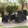 Ensemble de salle à manger pour jardin 5 pcs Noir polyrotin 613951613951