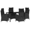 Ensemble de salle à manger pour jardin 5 pcs Noir polyrotin 613951613951