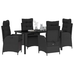 Ensemble de salle à manger pour jardin 5 pcs Noir polyrotin 613951613951