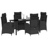 Ensemble de salle à manger pour jardin 5 pcs Noir polyrotin 613951613951