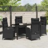 Ensemble de salle à manger pour jardin 5 pcs Noir polyrotin 613951613951