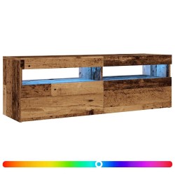 Meuble TV avec lumières LED vieux bois bois d'ingénierie 613952613952