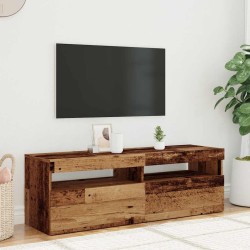 Meuble TV avec lumières LED vieux bois bois d'ingénierie 613952613952