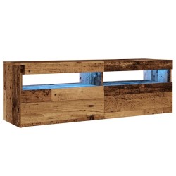 Meuble TV avec lumières LED vieux bois bois d'ingénierie 613952613952
