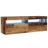 Meuble TV avec lumières LED vieux bois bois d'ingénierie 613952613952