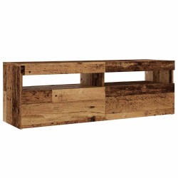 Meuble TV avec lumières LED vieux bois bois d'ingénierie 613952613952