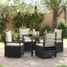 Ensemble de salle à manger pour jardin 5 pcs Noir polyrotin 613954613954