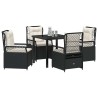 Ensemble de salle à manger pour jardin 5 pcs Noir polyrotin 613954613954