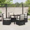 Ensemble de salle à manger pour jardin 5 pcs Noir polyrotin 613954613954
