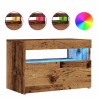 Meuble TV avec lumières LED vieux bois bois d'ingénierie 613961613961