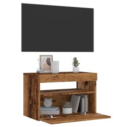 Meuble TV avec lumières LED vieux bois bois d'ingénierie 613961613961