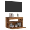 Meuble TV avec lumières LED vieux bois bois d'ingénierie 613961613961