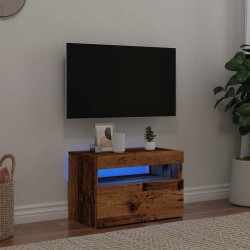 Meuble TV avec lumières LED vieux bois bois d'ingénierie 613961613961