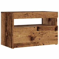 Meuble TV avec lumières LED vieux bois bois d'ingénierie 613961613961