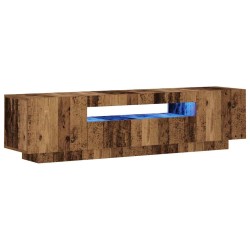 Meuble TV avec lumières LED vieux bois bois d'ingénierie 613965613965
