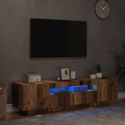 Meuble TV avec lumières LED vieux bois bois d'ingénierie 613965613965