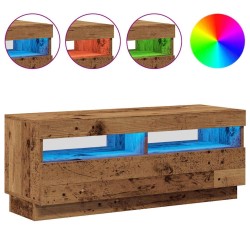 Meuble TV avec lumières LED vieux bois bois d'ingénierie 613966613966