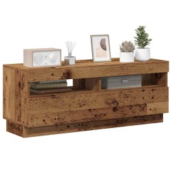 Meuble TV avec lumières LED vieux bois bois d'ingénierie 613966613966