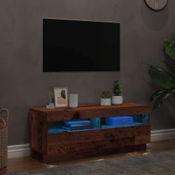 Meuble TV avec lumières LED vieux bois bois d'ingénierie 613966613966