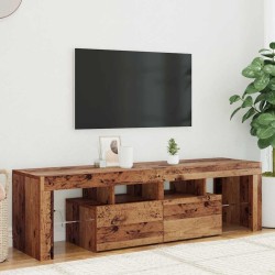 Meuble TV avec lumières LED vieux bois bois d'ingénierie 613967613967