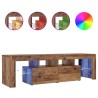Meuble TV avec lumières LED vieux bois bois d'ingénierie 613967613967