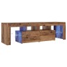 Meuble TV avec lumières LED vieux bois bois d'ingénierie 613967613967
