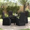 Ensemble de salle à manger pour jardin 5 pcs Noir polyrotin 613968613968