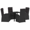 Ensemble de salle à manger pour jardin 5 pcs Noir polyrotin 613968613968