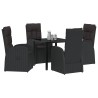 Ensemble de salle à manger pour jardin 5 pcs Noir polyrotin 613968613968