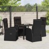 Ensemble de salle à manger pour jardin 5 pcs Noir polyrotin 613968613968