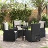 Ensemble de salle à manger pour jardin 5 pcs Noir polyrotin 613969613969