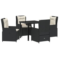 Ensemble de salle à manger pour jardin 5 pcs Noir polyrotin 613969613969