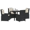 Ensemble de salle à manger pour jardin 5 pcs Noir polyrotin 613969613969