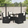 Ensemble de salle à manger pour jardin 5 pcs Noir polyrotin 613969613969