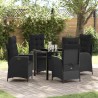 Ensemble de salle à manger pour jardin 5 pcs Noir polyrotin 613970613970
