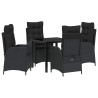 Ensemble de salle à manger pour jardin 5 pcs Noir polyrotin 613970613970