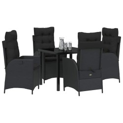 Ensemble de salle à manger pour jardin 5 pcs Noir polyrotin 613970613970