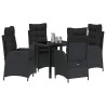 Ensemble de salle à manger pour jardin 5 pcs Noir polyrotin 613970613970