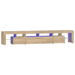Meuble TV avec lumières LED Chêne sonoma 230x36,5x40 cm 613977613977