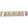 Meuble TV avec lumières LED Chêne sonoma 230x36,5x40 cm 613977613977