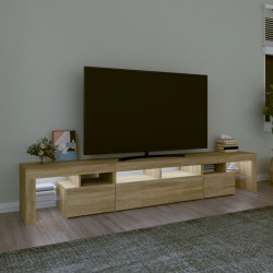 Meuble TV avec lumières LED Chêne sonoma 230x36,5x40 cm 613977613977