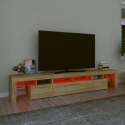 Meuble TV avec lumières LED Chêne sonoma 230x36,5x40 cm 613977613977