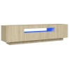 Meuble TV avec lumières LED Chêne sonoma 160x35x40 cm 613978613978