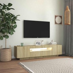 Meuble TV avec lumières LED Chêne sonoma 160x35x40 cm 613978613978
