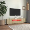 Meuble TV avec lumières LED Chêne sonoma 160x35x40 cm 613978613978